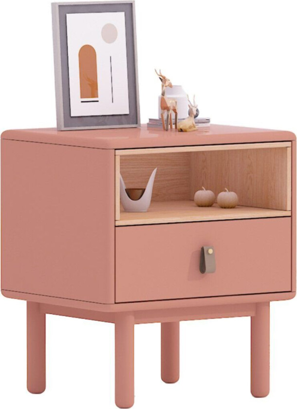 Nattbord HOME4YOU Iris 48x40x55 cm Rosa - rosa