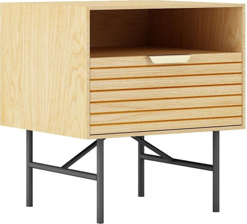 Nattbord HOME4YOU Bassel 45x40x50 cm 3D melamin - lys tredekor