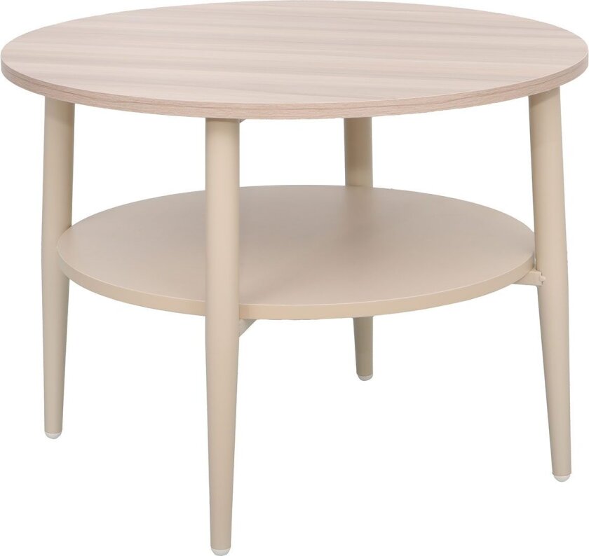 Sofabord HOME4YOU Lester lyst tre/beige 60x60x45 cm - Lyst treverk / beige