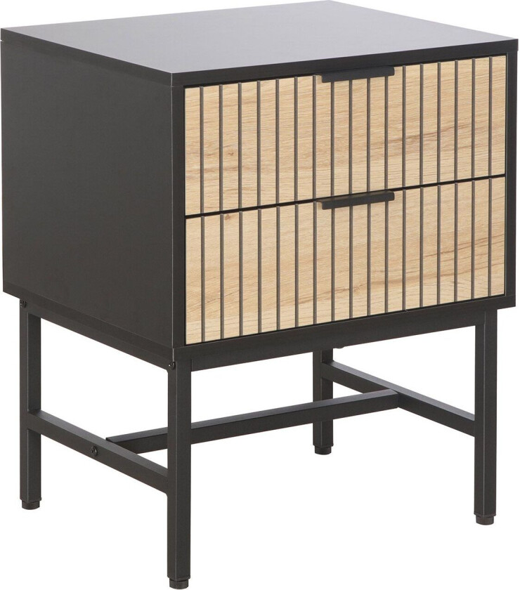 Nattbord/sidebord HOME4YOU Helve 40x36x60 cm melamin - svart / lyst tre