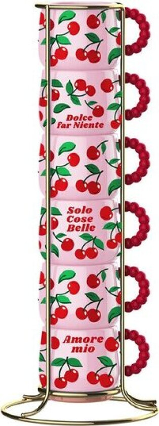 Mercato Della Frutta espressokopp 6,5 cl 6 stk rosa