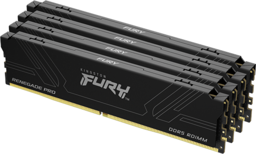 FURY Renegade Pro DDR5-7200 - 64GB - CL38 - Quad Channel (4 pcs) - AMD EXPO & Intel EXPO - Svart
