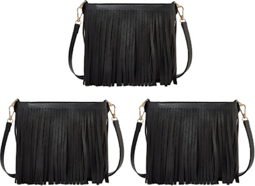 Jente Skinn Crossbody Veske med Frynser Dame Lommebok Daglig Skulderveske