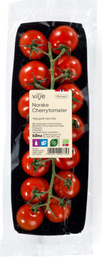 Tomat Cherry Rød Økologisk 250g