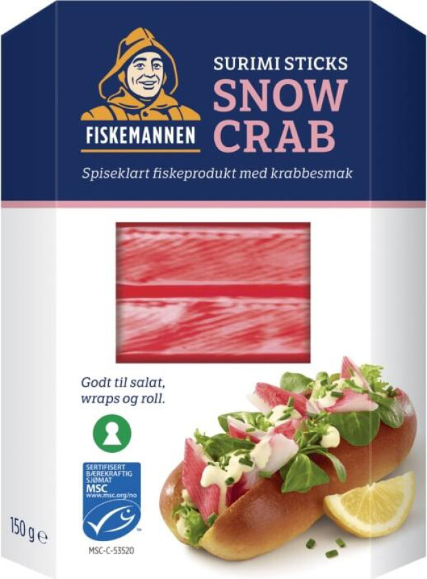 Surimisticks Lettvint og spiseklart fiskeprodukt med krabbesmak.
Til bruk i for eksempel salater, sushi, wraps, som pålegg eller som et lite måltid i farta.