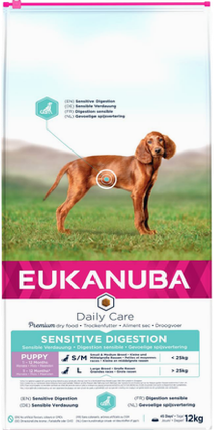 Hund Daily Care Puppy Sensitive Digestion 2,3 kg - Hund - Hundefôr & hundemat - Tørrfôr for hund - Eukanuba
