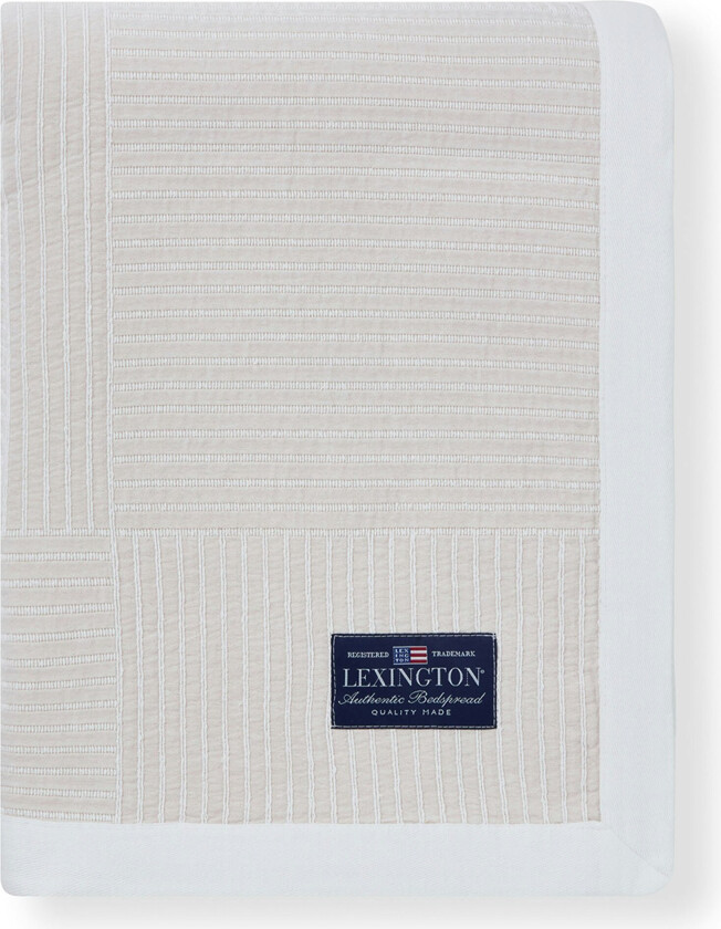 Sengeteppe 240x260 Cm Beige - Sengetepper Bomull Hvit - 12620100-2600-BS15
