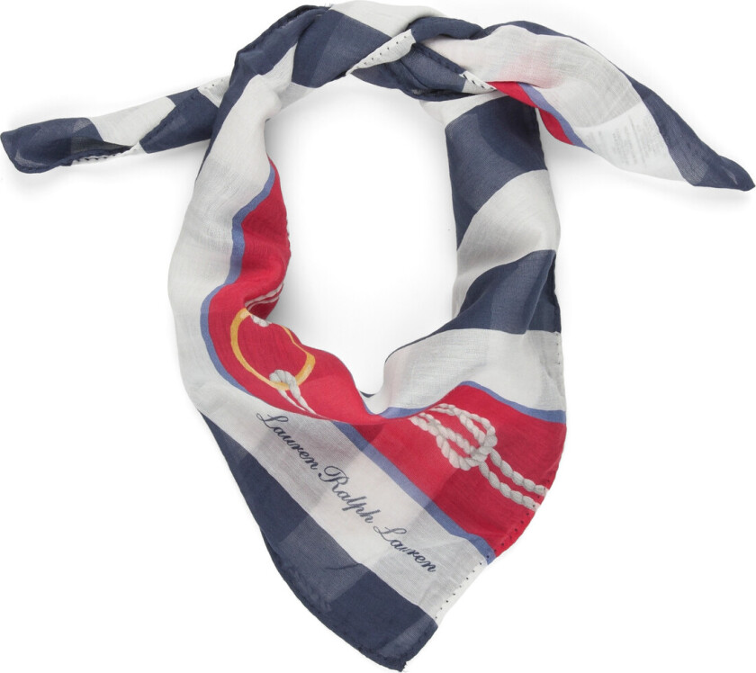 Rope-Print Striped Cotton-Silk Scarf - Blue - ONE SIZE