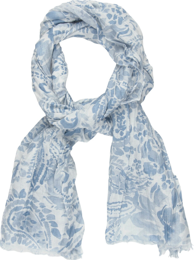 Paisley Cotton-Silk Scarf - Blue - ONE SIZE