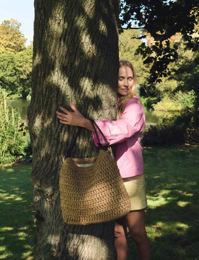 Day Creased Straw Bag - Brown - ONE SIZE