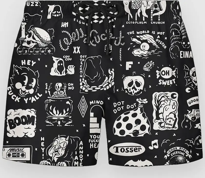 Flashy Pattern Boardshorts svart