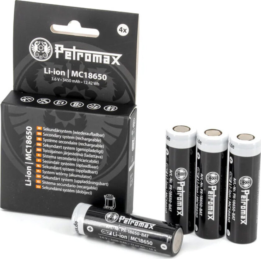 18650 Battery 4-Pack Black