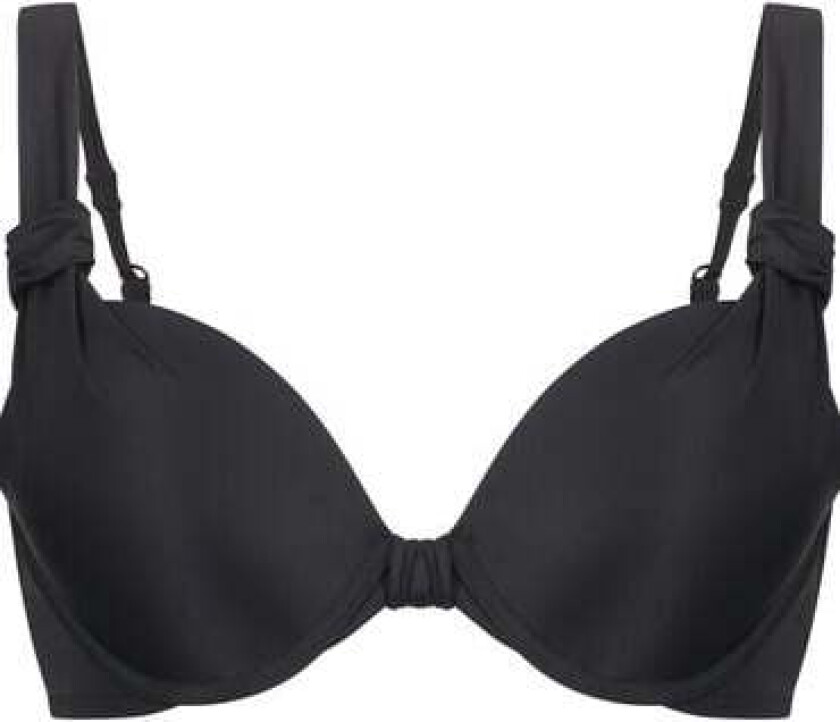 Luxe polstret bikinitopp med spiler, skål E og større Svart