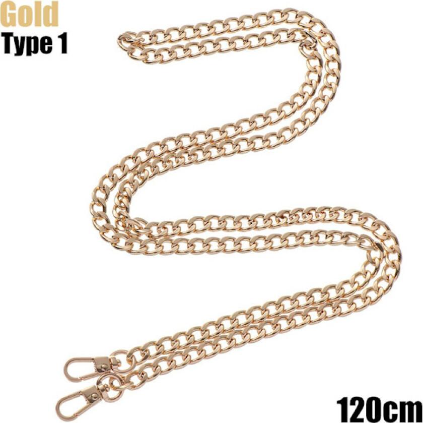 Ny veskekjede skulderreim GOLD 120 CMTYPE 1 TYPE 1 Gull