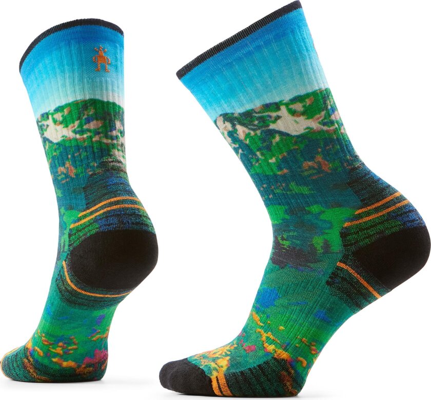 Smartwool Women's Hike Mountain Lake Print Crew Socks Targeted Cushion Capri