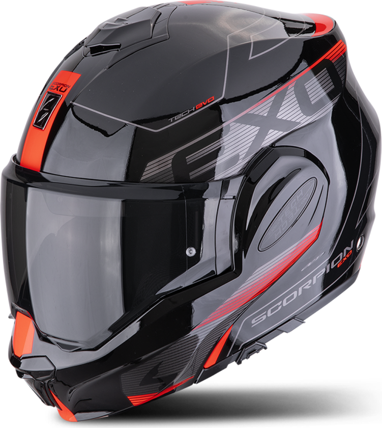 Åpningshjelm Scorpion EXO-Tech EVO Traveller Svart/RødXXL