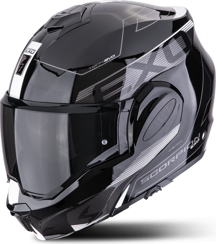 Åpningshjelm Scorpion EXO-Tech EVO Traveller Sort/HvitL