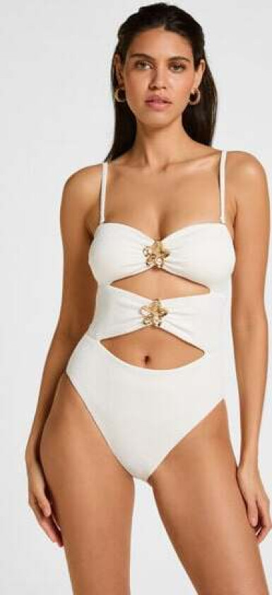 Badedrakt Crinkle Hvit