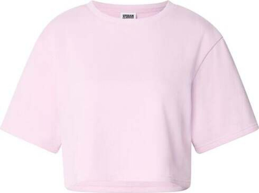 T-skjorte - Terry Crop Topp for Kvinner - M til XL - Damer - lyserosa