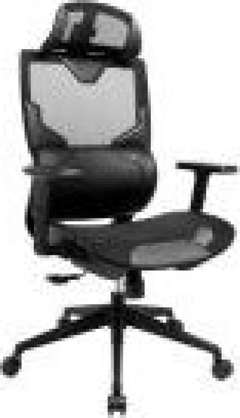 ErgoFusion - Spillestol - ergonomisk - armlener - T-formet - tipping - roterende - polyuretanlær, maskestoff