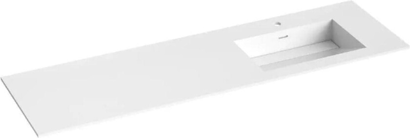 Corian Sidestilt Servant m/Skrå bunn - Hvit Matt