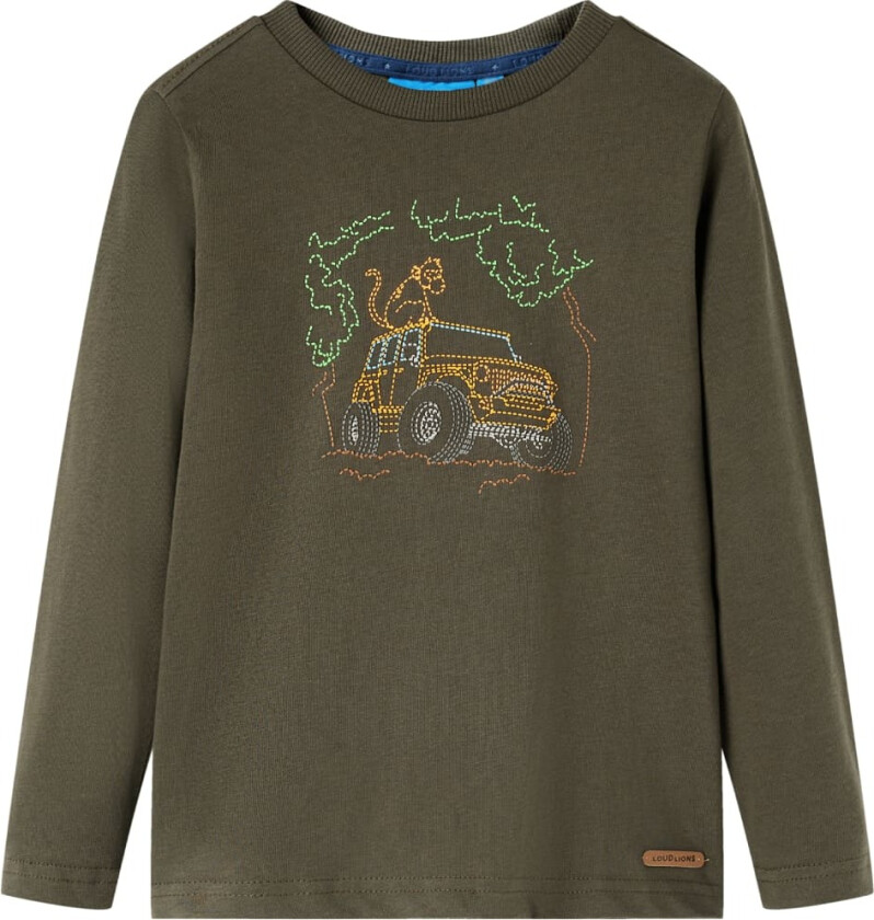 T-skjorte for barn med lange ermer kaki 104