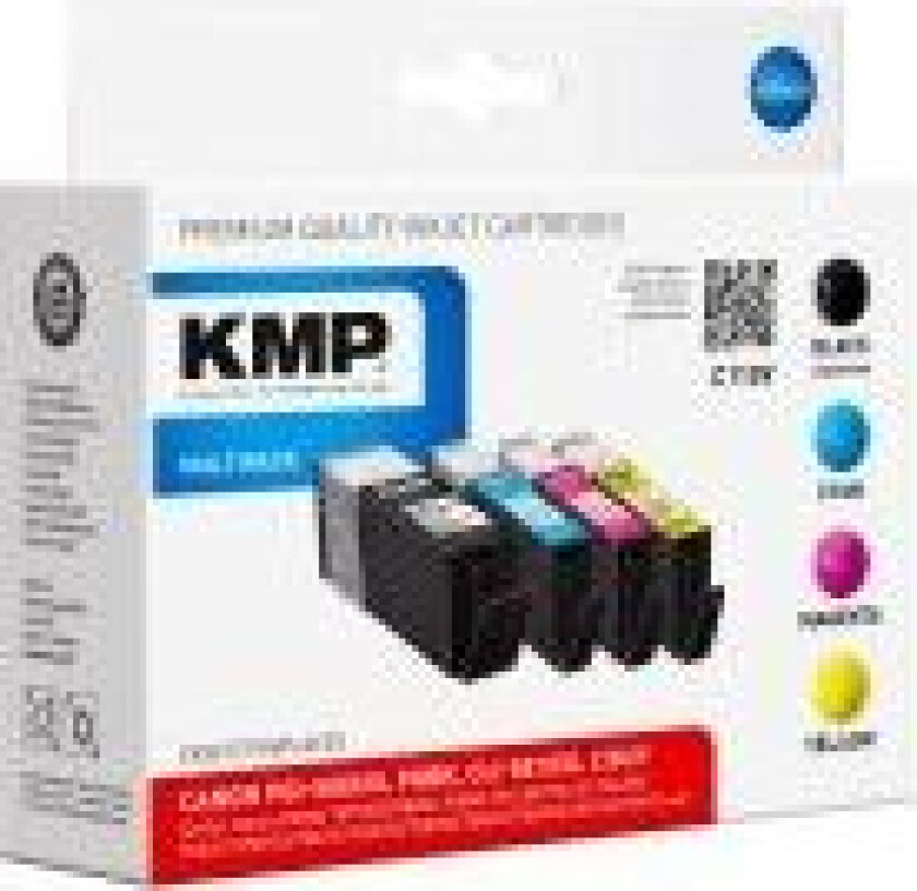 KMP MULTIPACK C110V - 4-pack - XXL-størrelse - svart, gul, cyan, magenta - kompatibel - blekkpatron - for Canon PIXMA TS6251, TS6350, TS6351, TS705,