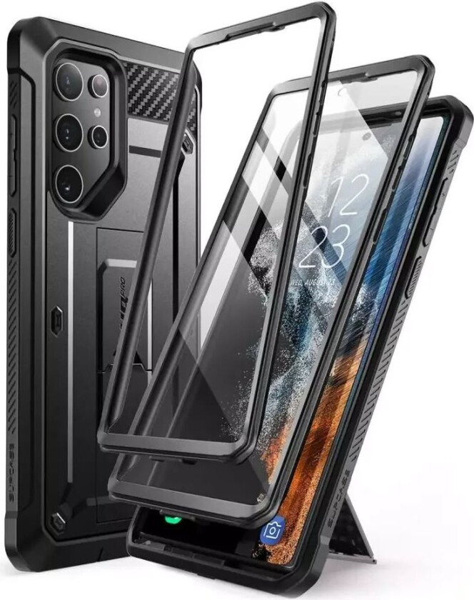 SUPCASE Samsung Galaxy S22 Ultra SUPCASE Unicorn Beetle Pro 2-Set Deksel - Svart
