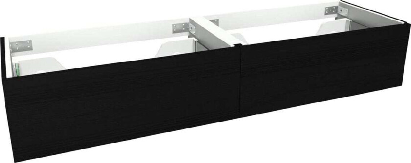 VikingBad Mie Demi Servantskap Slett dobbel - Sort Eik