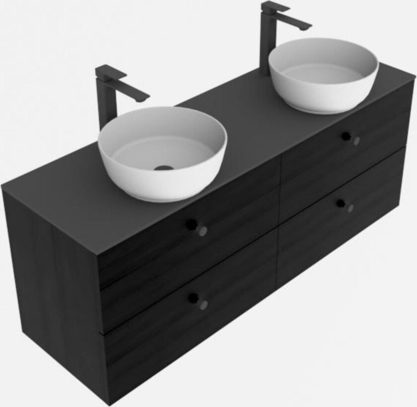 VikingBad Mie Servantskap slett - Sort Eik