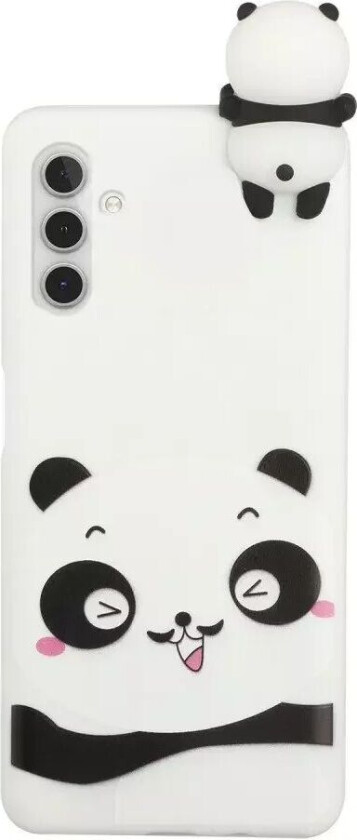 Samsung Galaxy A04s / A13 (5G) Fleksibelt Deksel med Pandafigur - Hvit