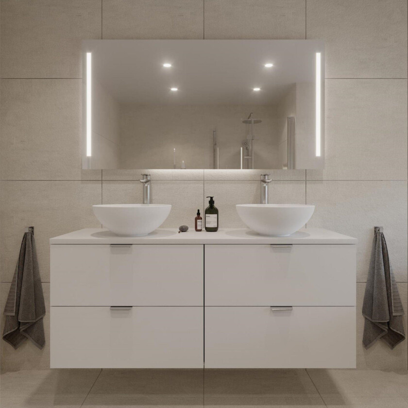 VikingBad Mie Servantskap slett - Hvit Høyglans