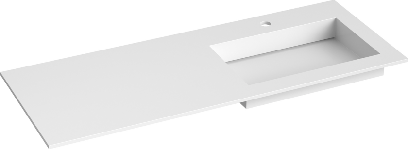 Bilde av Corian Sidestilt Servant m/Flat bunn - Hvit Matt