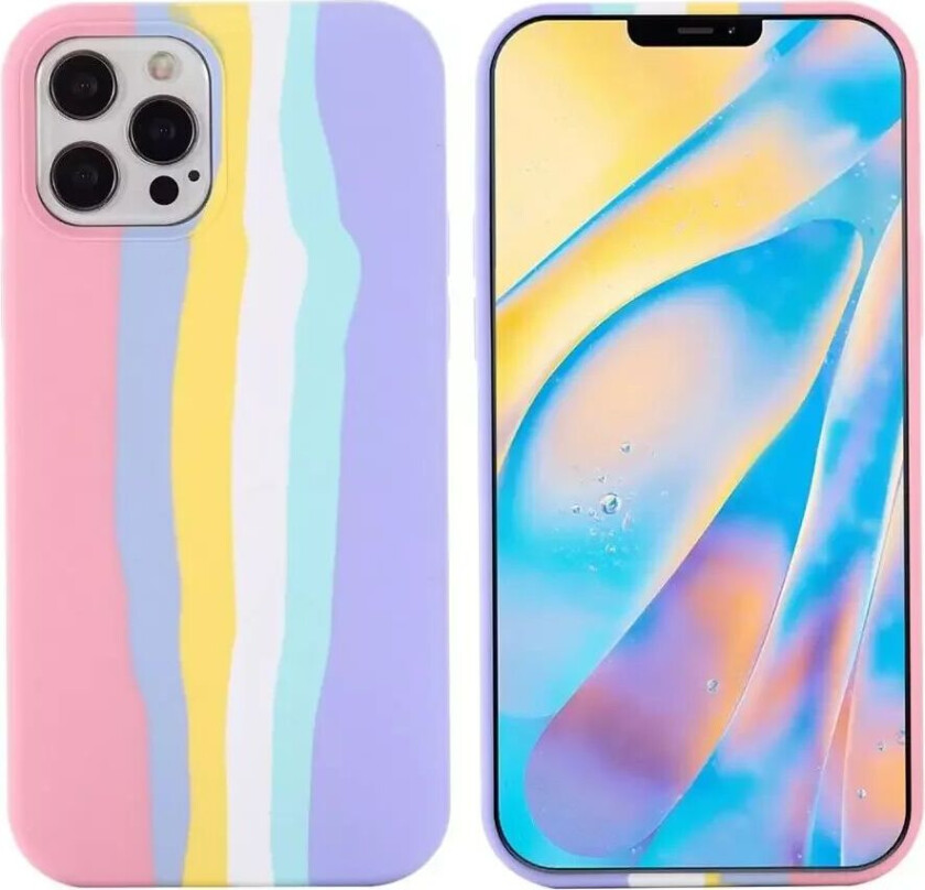 iPhone 14 Pro Silikon Deksel - Regnbue