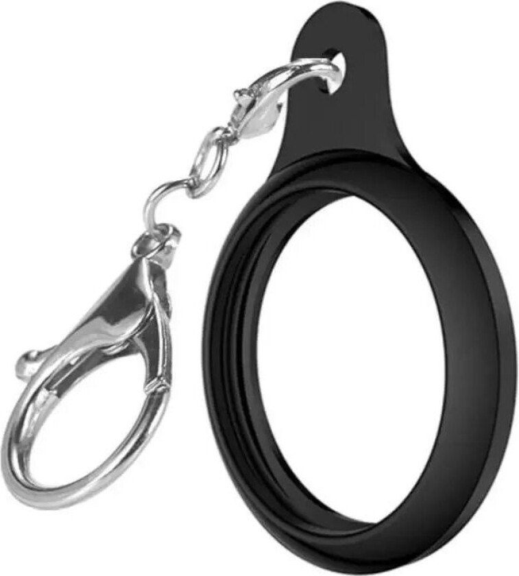 AirTag Fleksibel Plastdeksel med Nøkkelring - Svart