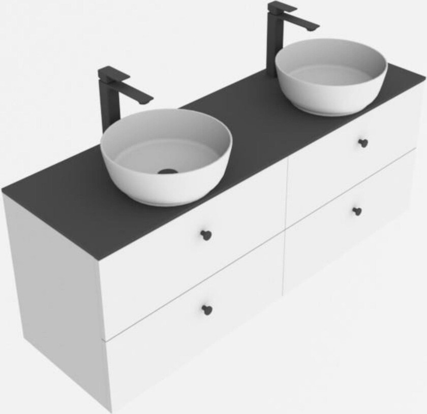 VikingBad Mie Servantskap slett - Hvit Matt