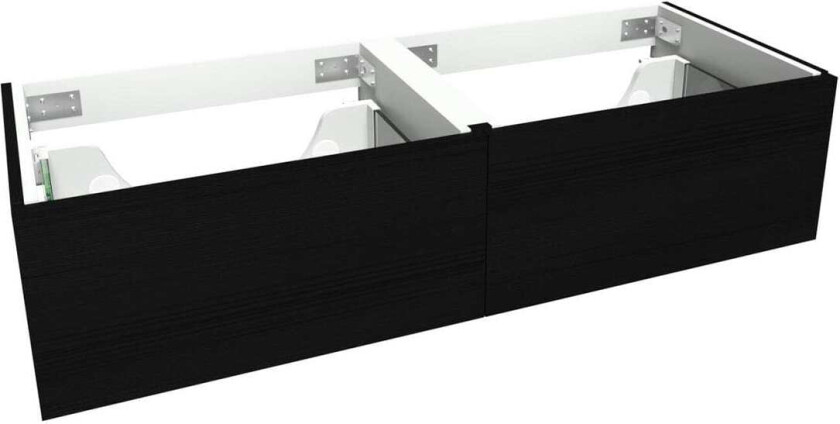 VikingBad Mie Demi Servantskap Slett dobbel - Sort Eik