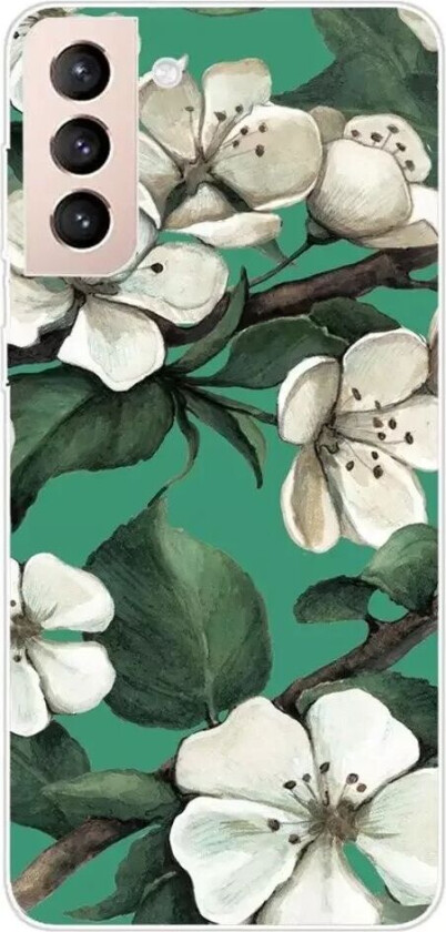 Samsung Galaxy S22 Fleksibel Plast Deksel - Hvite Blomster