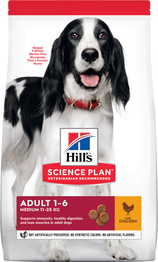 Adult 1-6 Medium med kylling - 6 kg