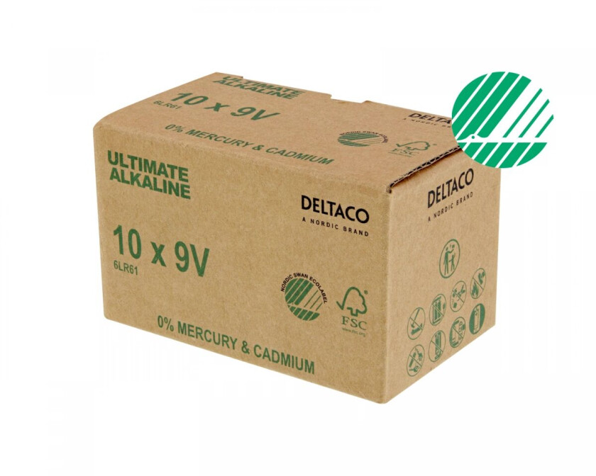 Ultimate Alkaline 9v-Batteri, 10-Pack (Bulk)