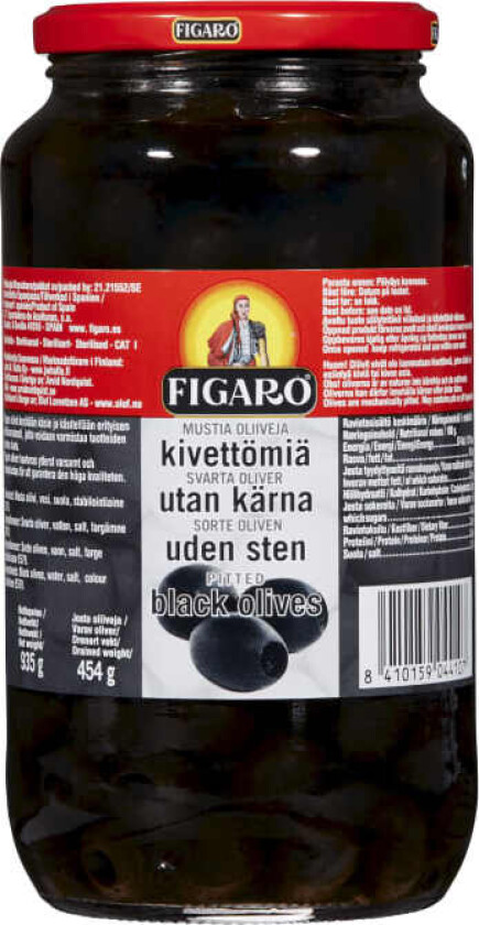 Figaro Sorte Oliven uten Sten 935g