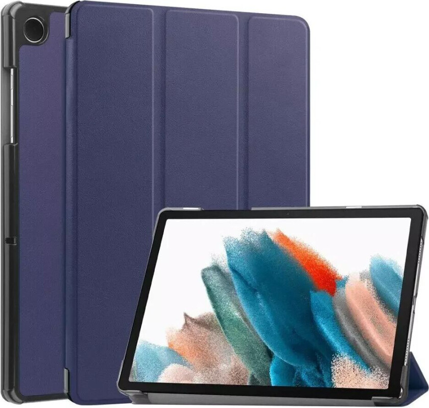 Samsung Galaxy Tab A9 Tri-Fold Skinn Deksel m. Stativfunksjon - Mørke blå
