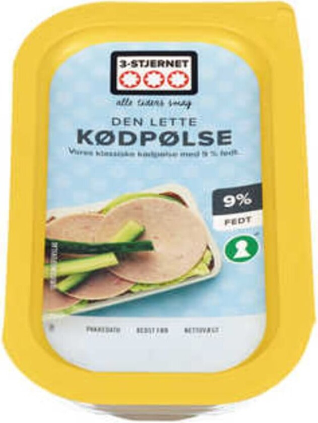 Kødpølse 9% skivet 80g 3-Stjernet