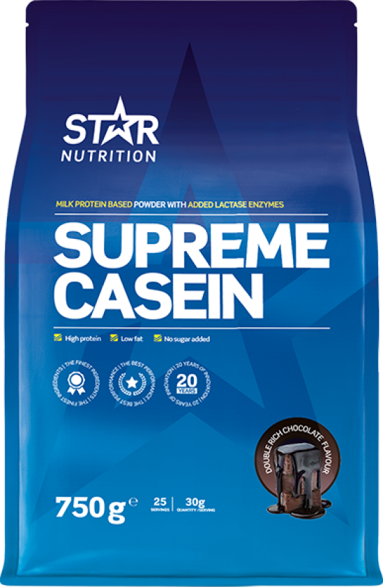 Bilde av Star Nutrition Supreme Casein 750 g, proteinpulver Doublerichchocolate