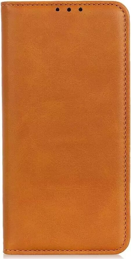 iPhone 14 Flip Deksel i Kunstskinn med Lommebok og Magnetisk Lukking - Lysebrun