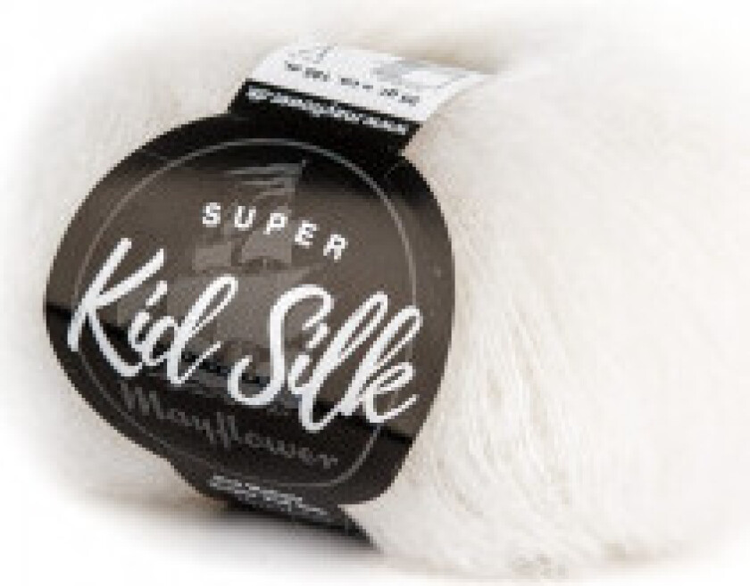 Super Kid Silk Garn Unicolor 01 Hvit