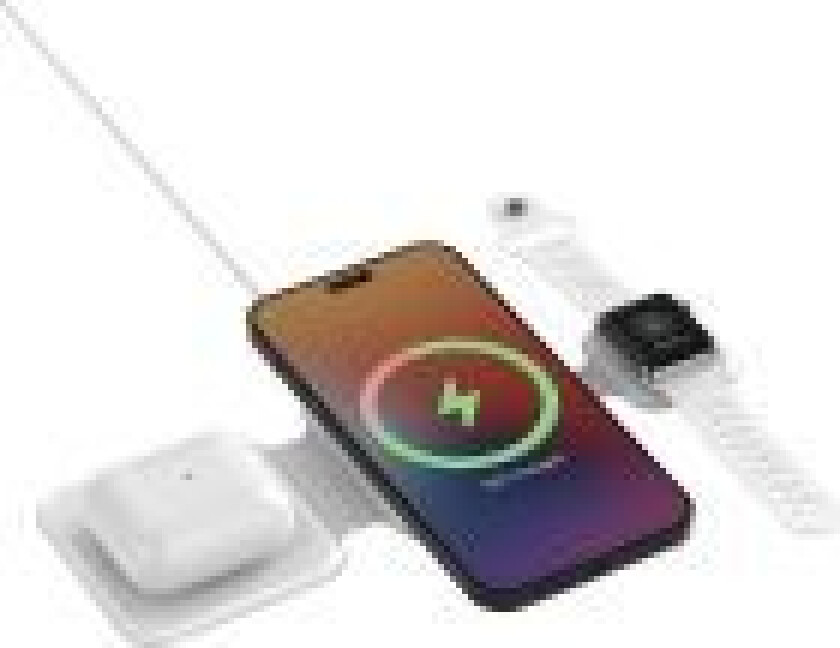 PRO 3-i-1 trådløs 15W lader. 1m. Hvid
