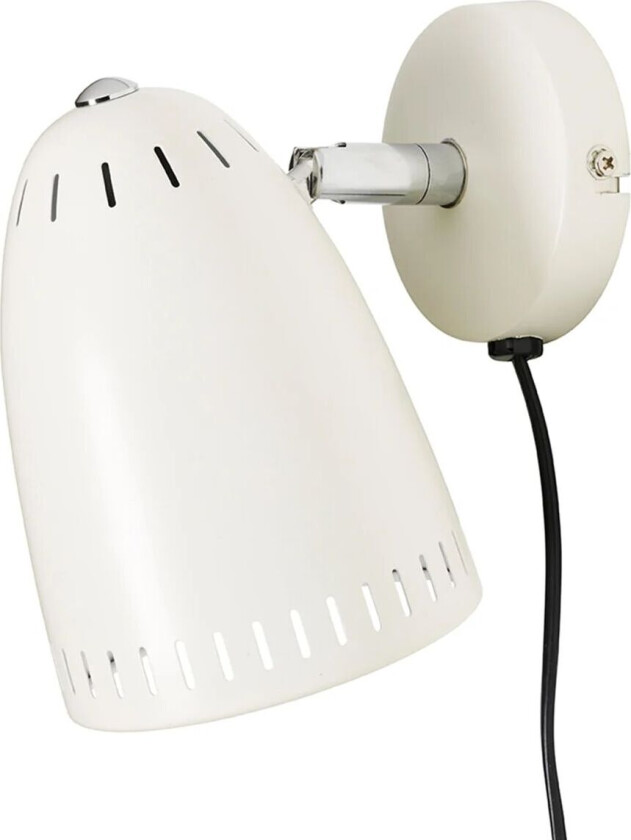 Dynamo vegglampe kort arm matt whisper white (hvit)