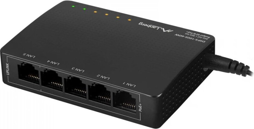 Nettverkswitch 5-Portar 1000 Mbps (Poe Extender, 30w/port, Max 60w)