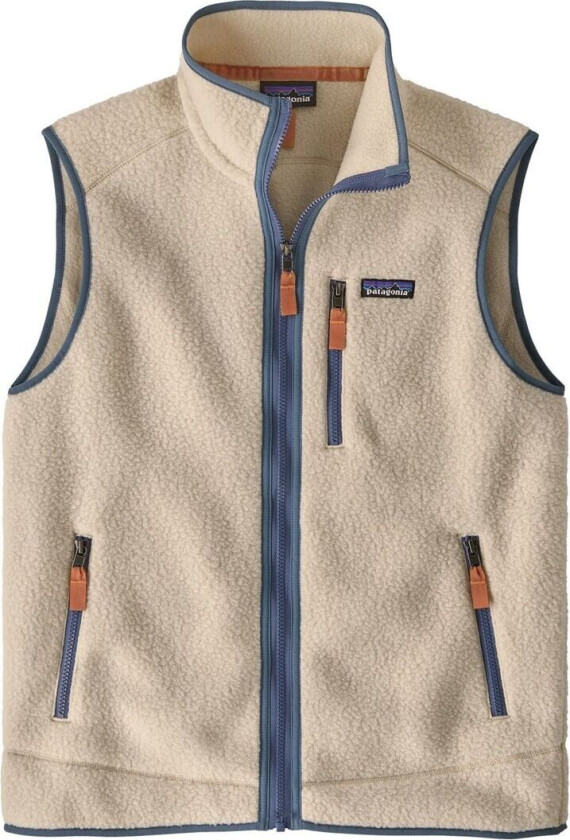 Retro Pile Vest Herre Dark Natural W/Utility Blue M